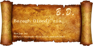 Bezegh Dionízia névjegykártya